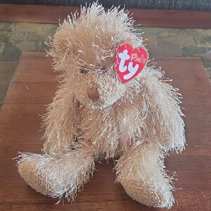 Ty Punkies Fuzzy Plush Bear in Tan. Frizzie Rhe Bear